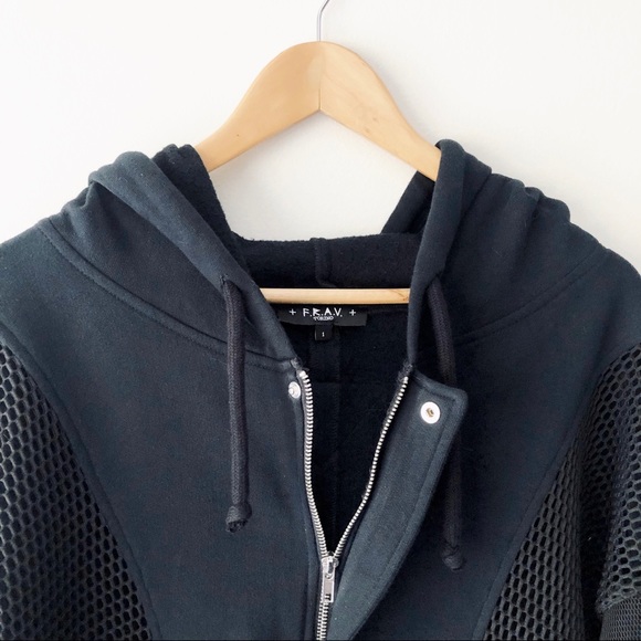 Black Mesh Hoodie, Made in Italy - Picture 6 of 10